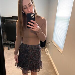 LOFT Black Elastic Waist Skirt